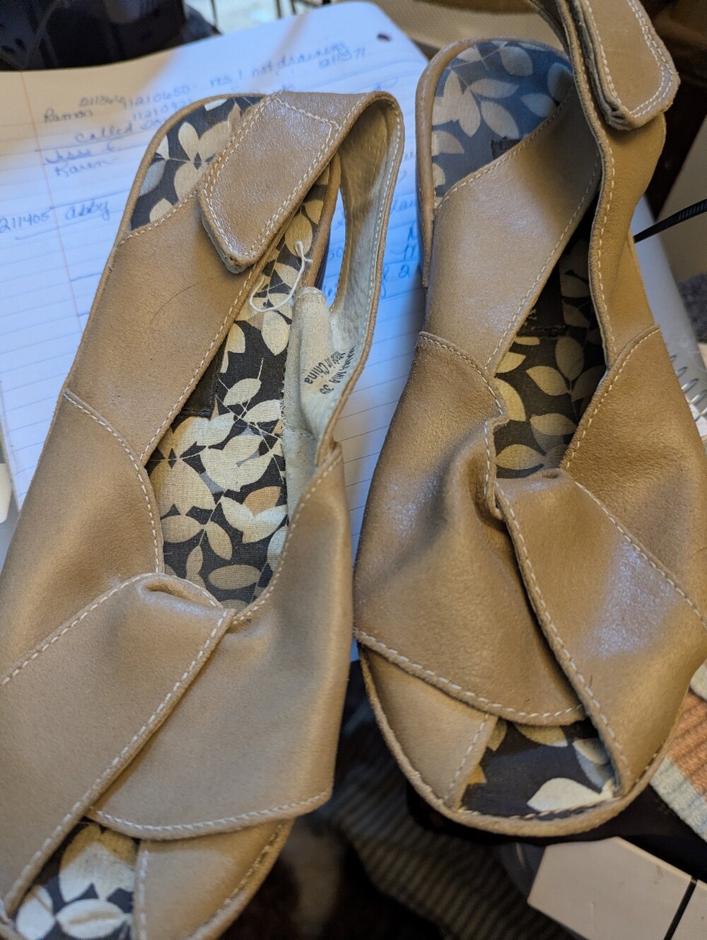 Exc Bernie Mev Gen Leather Tan Cross Cross On The Toe Cap Open Heel Eu39 Us 9